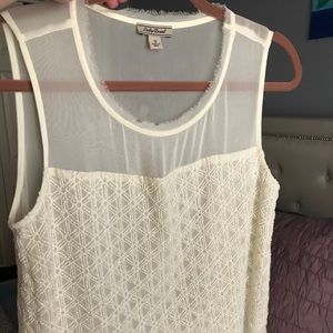 Lucky Brand Sheer, Beaded Tank Blouse